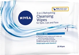 Nivea Освежающие салфетки для лица, 25шт 3 in 1 Cleansing Wipes