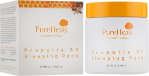 Ночная увлажняющая маска для лица с экстрактом прополиса - PureHeal's Propolis 80 Sleeping Mask, 100 мл