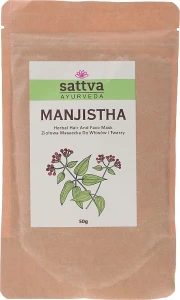 Sattva Аюрведична пудра для обличчя та волосся "Манжиста" Manjistha Powder