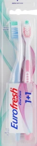 Farmasi Набор зубных щеток, розовая и голубая Eurofresh Toothbrush