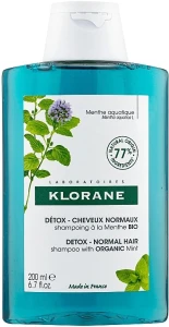 Klorane Шампунь-детокс Anti-Pollution Detox Shampoo With Aquatic Mint