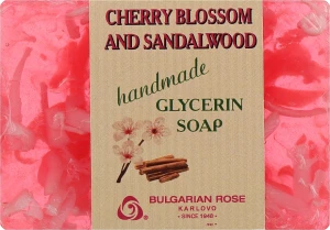 Bulgarian Rose Гліцеринове мило "Вишня і сандал" Green Cherry Blossom & Sandalwood Soap