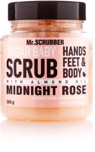 Mr.Scrubber Сахарный скраб для тела Sugar Baby Midnight Rose Hands Feet & Body Scrub
