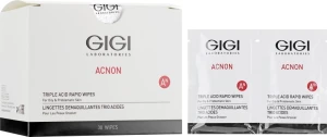 Gigi Влажные салфетки с кислотой Acnon Triple Acid Rapid Wipes