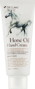 Поживний крем для рук з кінським жиром - 3W Clinic Horse Oil Hand Cream, 100 мл
