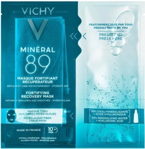 Vichy Експрес-маска на тканинній основі з мікроводоростей Mineral 89 Fortifying Recovery Mask