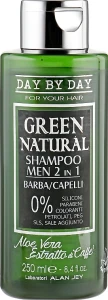 Alan Jey Шампунь мужской 2в1 для бороды и волос с алоэ вера и экстрактом кофе Green Natural Shampoo 2in1