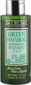 Alan Jey Шампунь-бальзам 2в1 з олією жожоба й алое вера для усіх типів волосся Green Natural Shampoo-Balsam