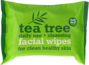 Xpel Marketing Ltd Очищувальні серветки для обличчя 25 шт Tea Tree Facial Wipes For Clean Healthy Skin