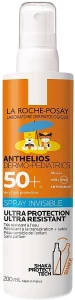 La Roche-Posay Детский солнцезащитный ультралегкий спрей для лица и тела SPF50+ Anthelios Dermo-Pediatrics Invisible Spray