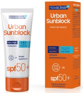 Novaclear Сонцезахисний крем для сухої шкіри обличчя Urban Sunblock Protective Cream SPF50