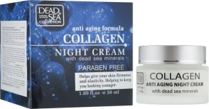 Dead Sea Collection Нічний крем проти старіння з колагеном і мінералами Мертвого моря Anti Aging Formula Collagen Night Cream