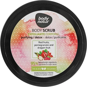 Body Natur Скраб для тіла з лісовими ягодами, гранатом і фруктом дракона Red Fruits, Pomegranate and Dragon Fruit Body Scrub