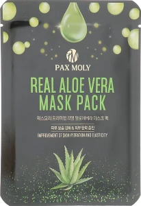 Pax Moly Маска тканинна для обличчя з екстрактом алое вера Real Aloe Vera Mask Pack