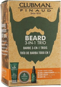 Clubman Pinaud Набор Beard 3 In 1 Trio (beard/cond/89ml + beard/balm/59g + beard/oli/30ml)
