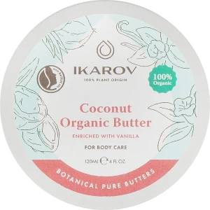 Ikarov Органічне кокосове масло, збагачене ваніллю Coconut Organic Butter