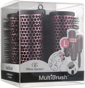 Olivia Garden Набір брашингів для укладання волосся 46 мм зі знімною ручкою Multibrush One Size Kit L
