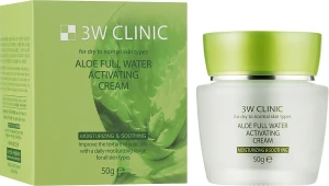 Увлажняющий крем для лица с экстрактом алоэ - 3W Clinic Aloe Full Water Activating, 50 г