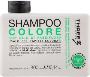 Faipa Roma Шампунь для фарбованого волосся з олією пасифлори Three Color Shampoo