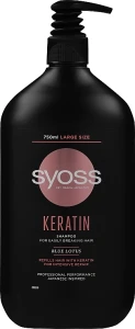 Шампунь для ламкого волосся - SYOSS Keratin Blue lotus Shampoo, 750ml