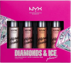 NYX Professional Makeup Набор Diamonds & Ice, Please Shimmer Body Oil (shimmer/4x13,76ml)