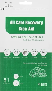 PURITO Патчі від запалень заспокійливі All Care Recovery Cica-Aid