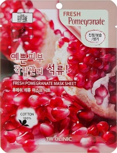 3W Clinic Тканевая маска "Гранат" Fresh Pomegranate Mask Sheet