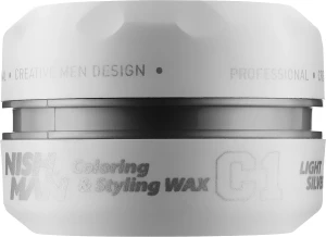 Nishman Тонувальний крем-віск на водній основі сильної фіксації C1 Light Silver Hair Premium Coloring Wax