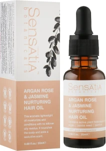 Sensatia Botanicals Живильна олія для волосся "Арганія-троянда і жасмин" Argan Rose & Jasmine Nurturing Hair Oil