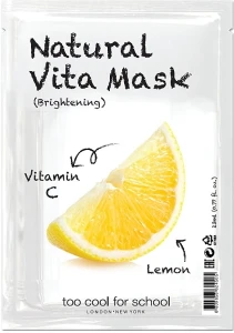 Too Cool For School Освітлювальна тканинна маска для обличчя "Лимон" з вітаміном С Natural Vita Mask Brightening
