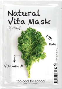 Too Cool For School Зміцнювальна тканинна маска для обличчя "Капуста" з вітаміном А Natural Vita Mask Firming