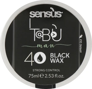 Sensus Чорний віск для волосся Tabu Black Wax 40