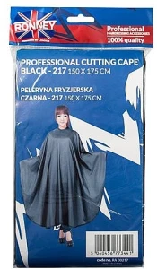 Ronney Professional Парикмахерская накидка, черная Cutting Cape