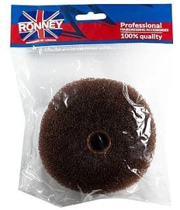 Ronney Professional Валик для зачіски, 11х4,5 см, коричневий Hair Bun 050
