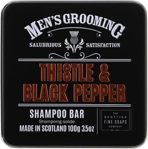 Scottish Fine Soaps Шампунь для волосся "Чортополох і чорний перець" Mens Grooming Thistle & Black Pepper Shampoo Bar